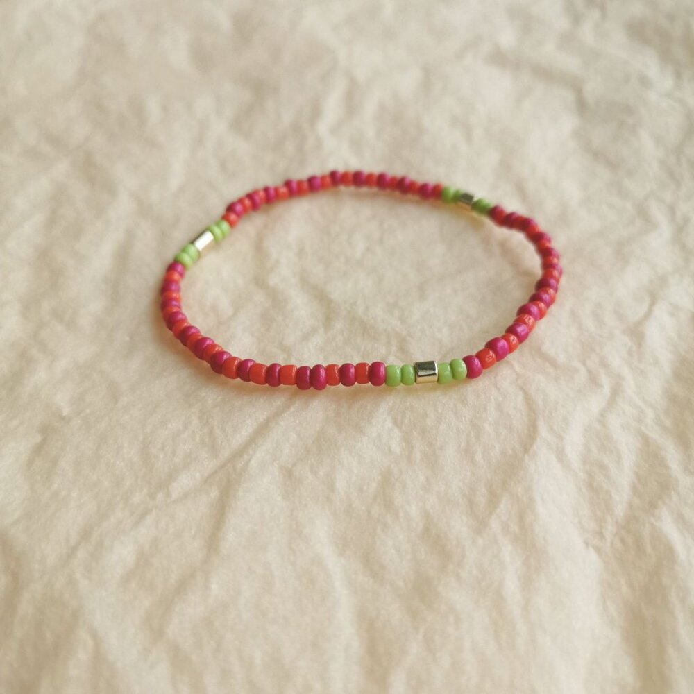 Roxanne Assoulin Color Therapy Beaded Bracelet Pink Green